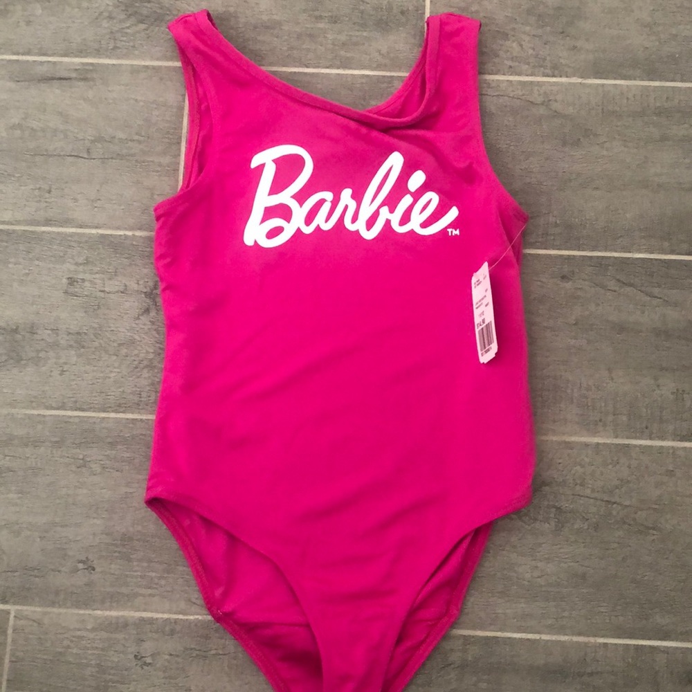 F21 never worn pink Barbie logo bodysuit